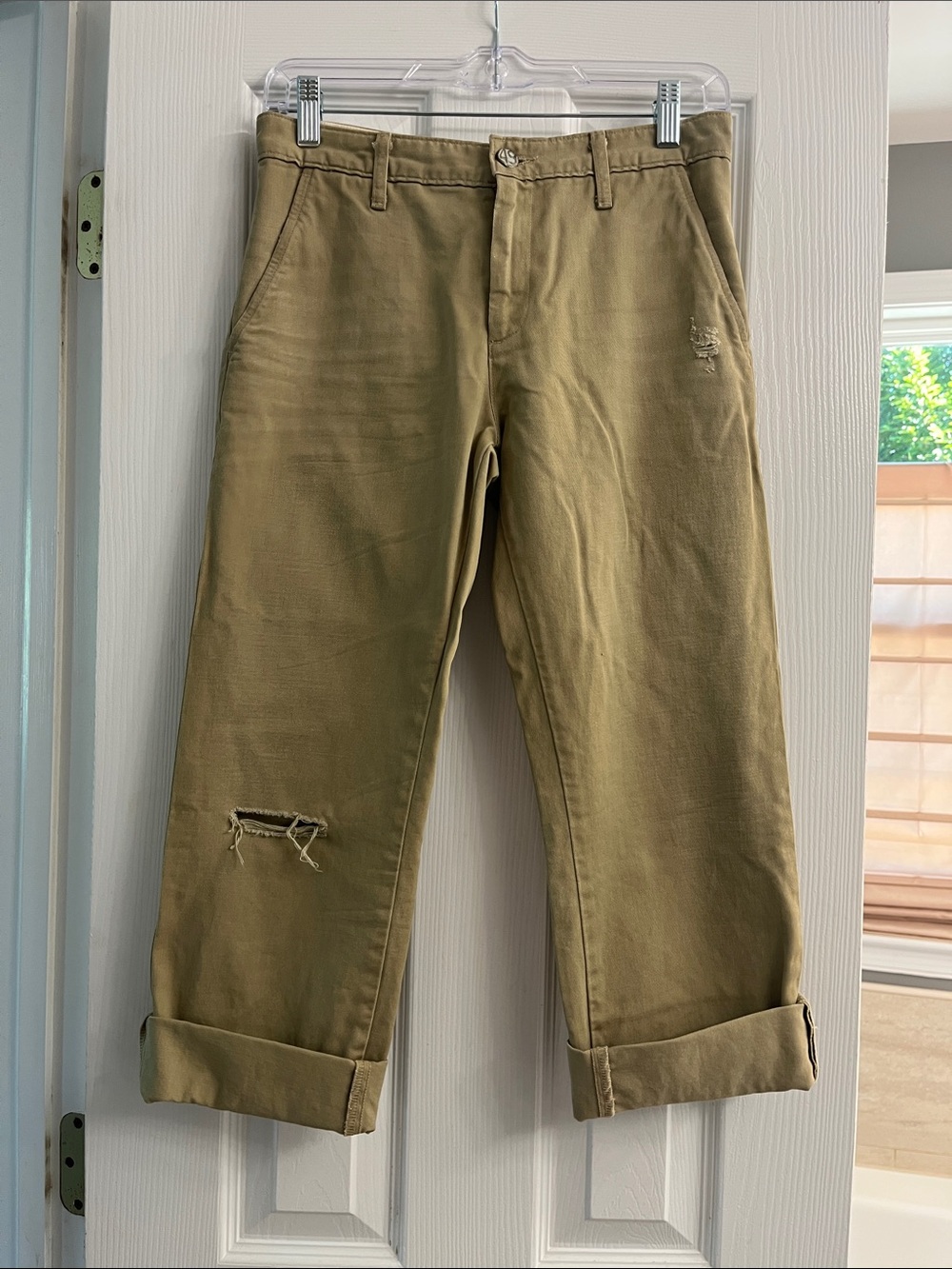 AG Ex-Boyfriend Khaki Crop Pants